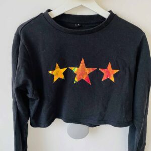 Black star cropped sweatshirt